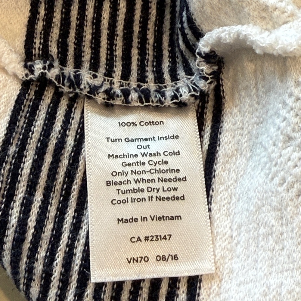 Talbots Black & White Striped Boat Neck 3/4 Sleeve Cotton Top - L - Picture 4 of 4